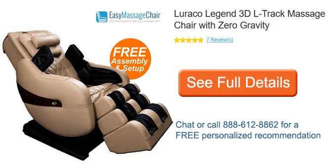 See full details of Luraco Legend 3D L-Track Massage Chair with Zero Gravity