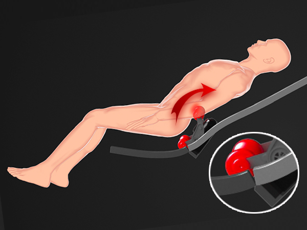 Luraco i9 Max Plus Split L-Track diagram showing 60 inch coverage from neck to glutes