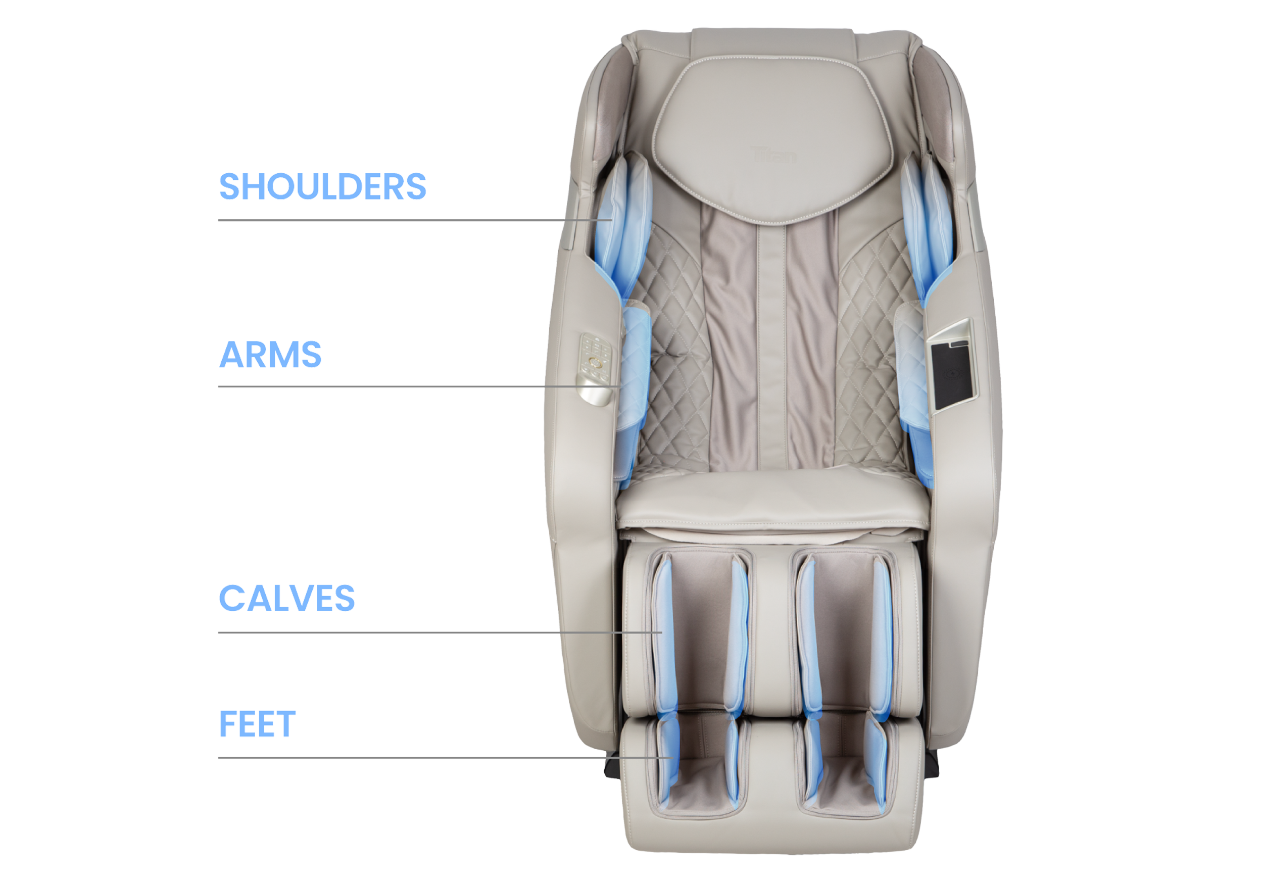 Titan Forma 26-cell air compression massage diagram