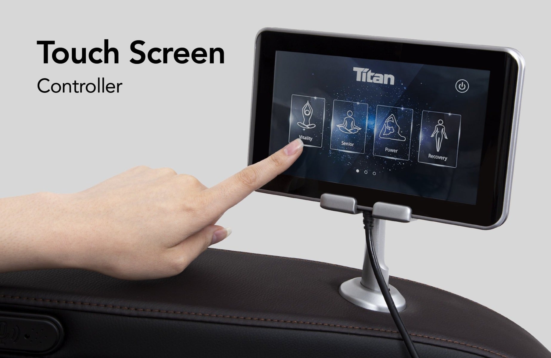 touchscreen tablet remote control of titan jupiter le premium massage chair