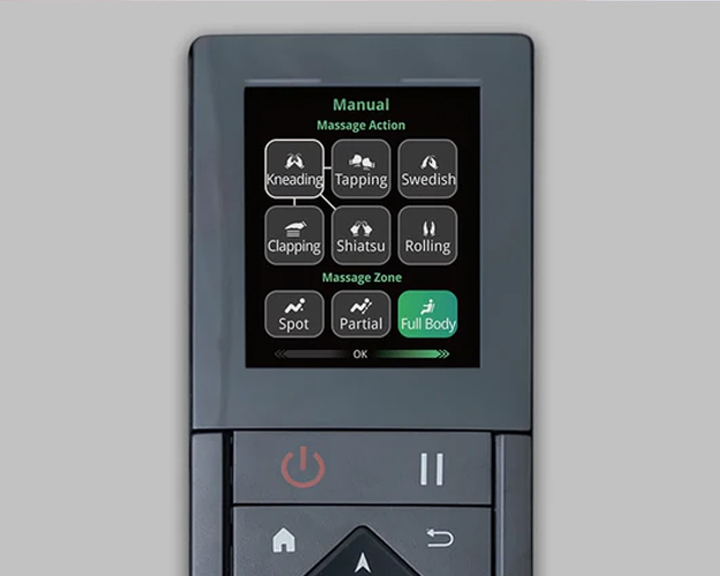 Ogawa Active XL DUO manual program controls showing spot partial and full body options
