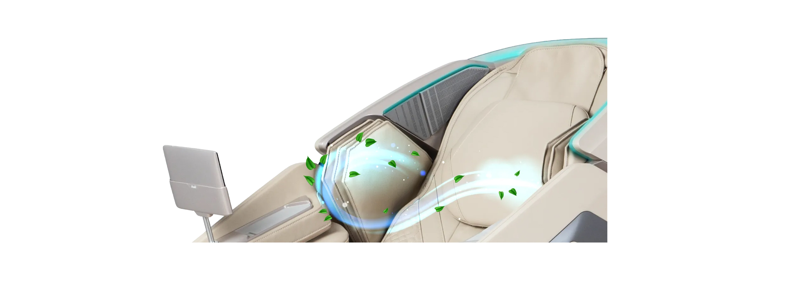 Osaki Ai Apex Duo aromatherapy diffuser, chromotherapy LED lighting, and negative ionizer sensory features