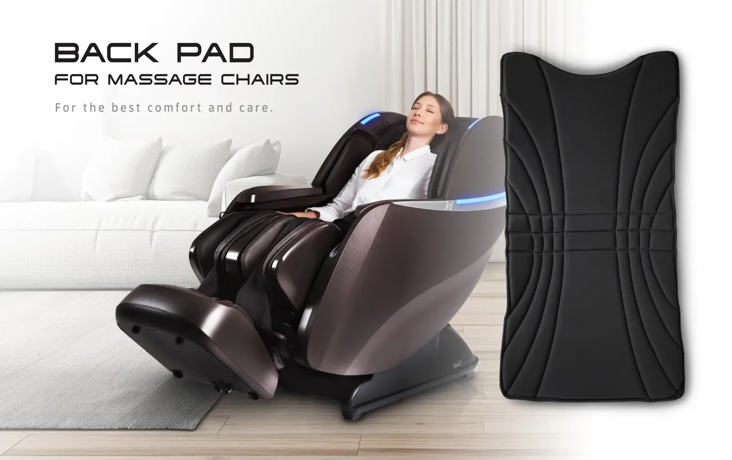 Osaki Back Pad massage chair accessory shown installed in a massage chair