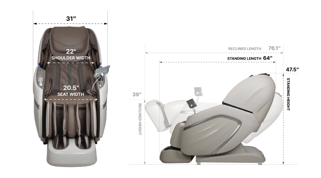 Osaki Emperor II Dimensions