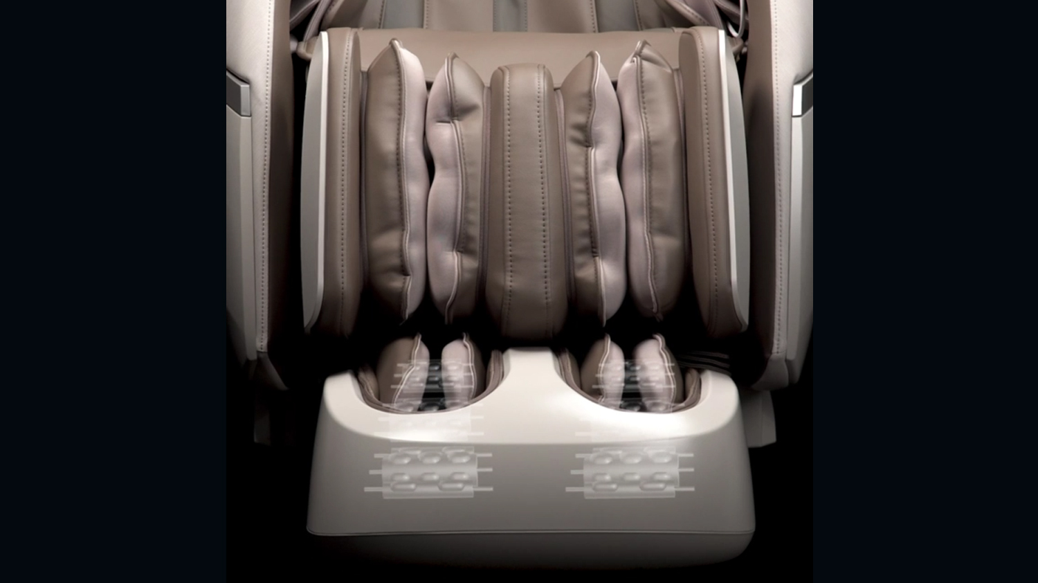 Osaki 4D Emperor II specialized foot rollers showing reflexology coverage heel to toe