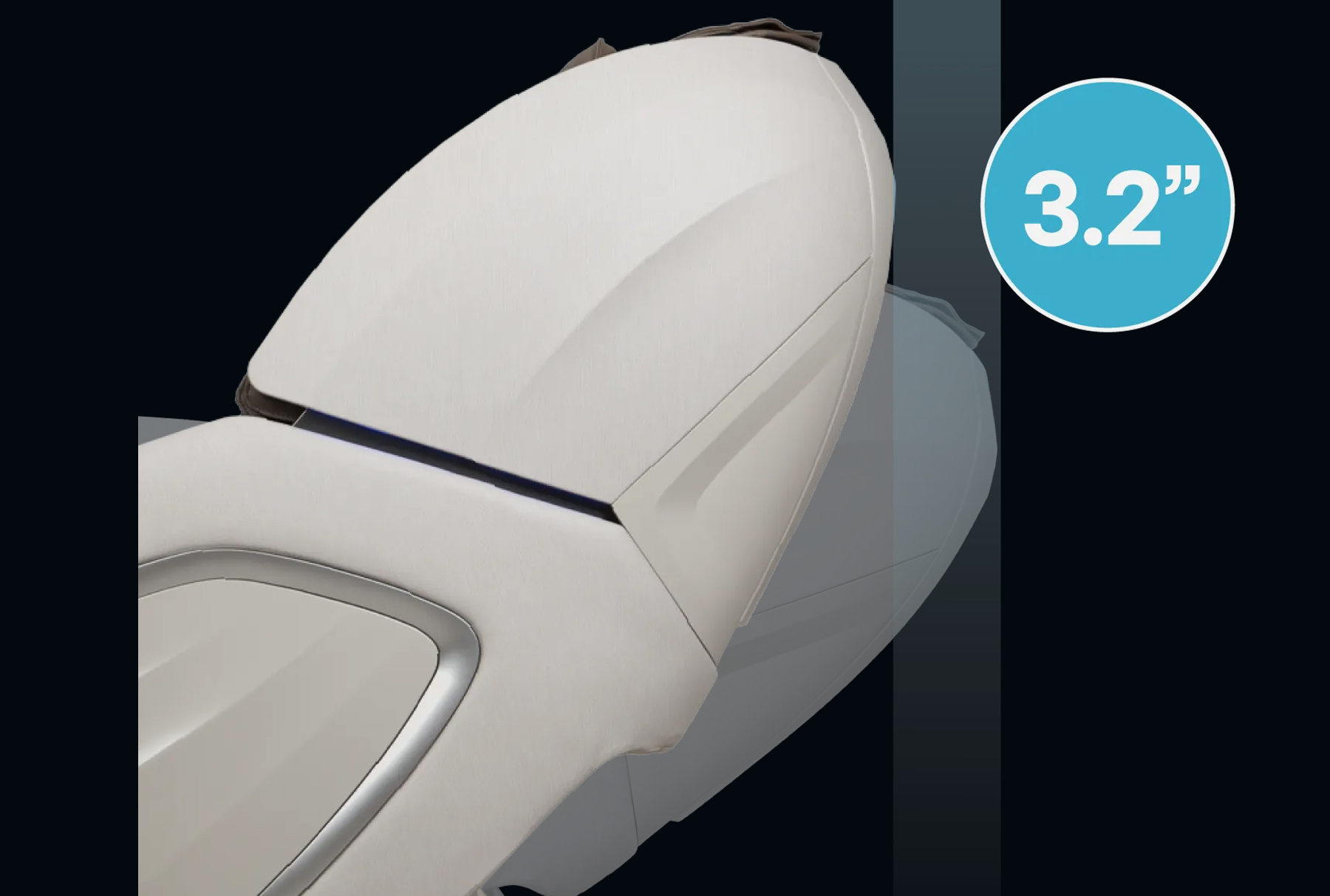 Osaki 4D Emperor II space saving design showing 4.7 inch wall clearance for full recline