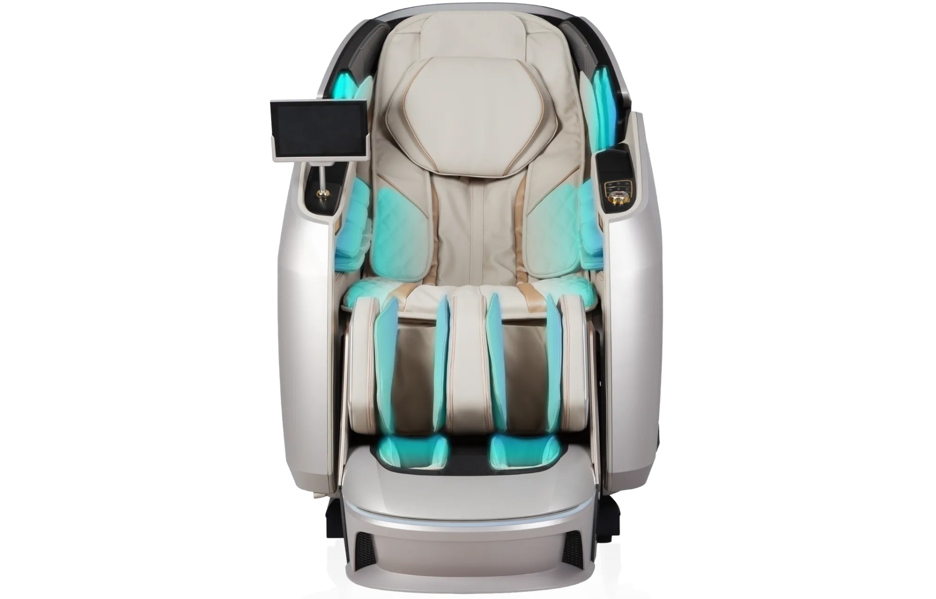 Osaki AI Grand Duo 62 airbag coverage diagram with 3-segment armrest airbags highlighted
