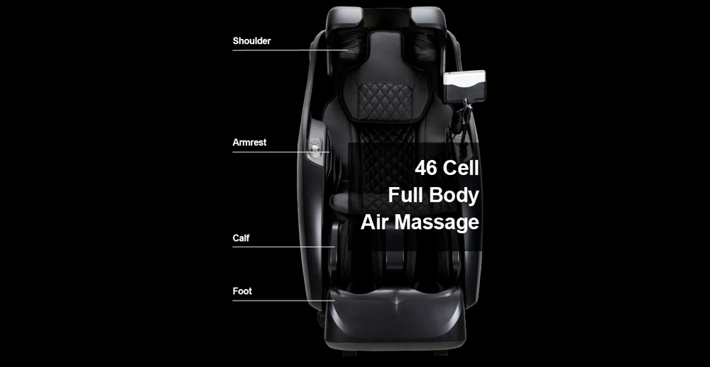 Osaki OP-4D Master 46 air cell full body compression massage coverage