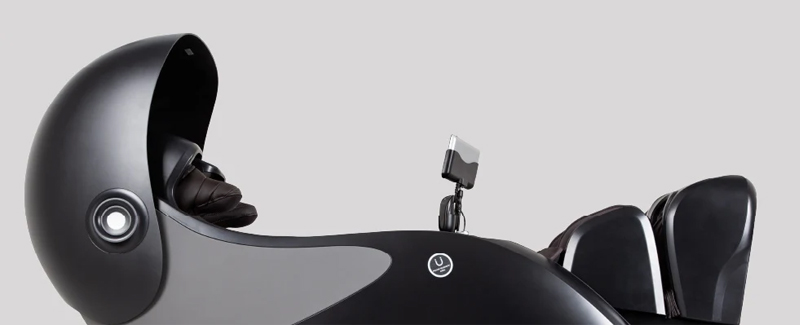 Osaki OP-Ai Xrest 4D+ in zero gravity recline position with 3 inch wall clearance space saving technology