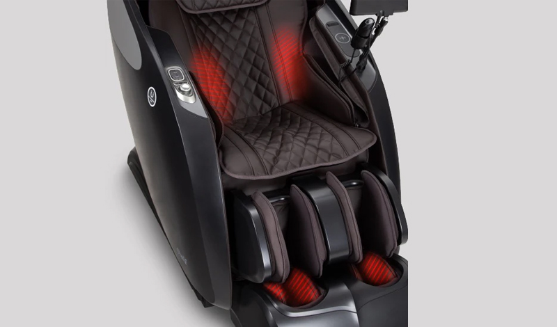 Osaki OP-Ai Xrest 4D+ lumbar and foot heat therapy zones diagram