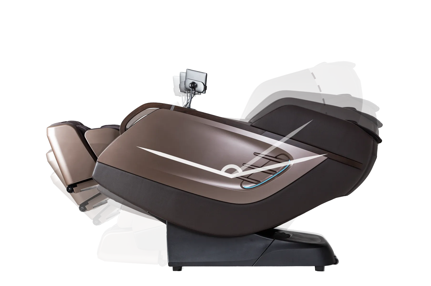 Osaki Pro Vivant 5D in fully reclined 2-stage zero gravity position with legs elevated