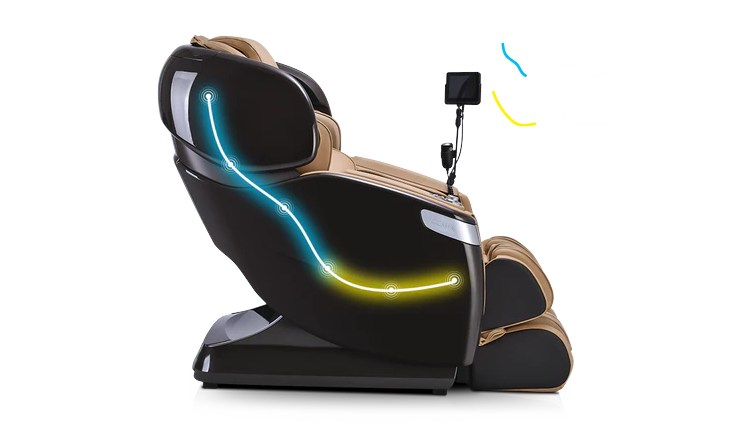 Ogawa Master Drive AI 2.0 54-inch SL-Track coverage diagram from neck to glutes