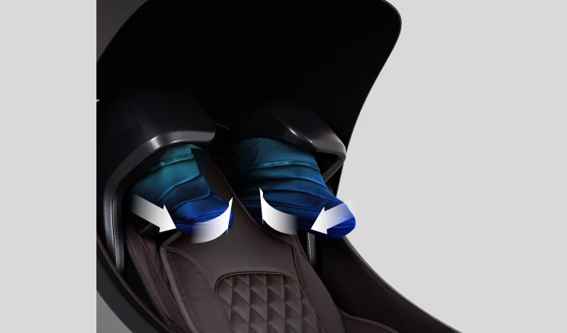 Osaki OP-Ai Xrest 4D+ proprietary Xrest overhead shoulder massage system with 20 airbags