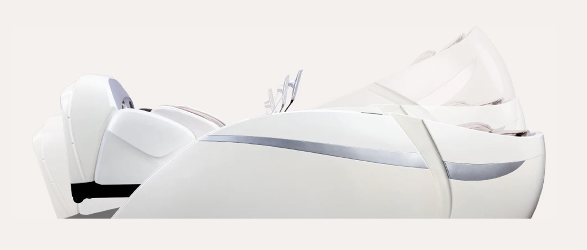 Osaki DuoMax fully reclined in zero gravity position showing 5.5 inch wall clearance